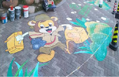 会理夏季画地面彩绘会遇到的问题